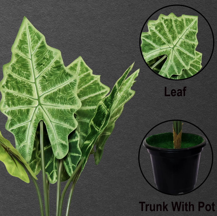 24" ( 60 cm ) Alocasia Amazonica Tropical Artificial Plants Pack of 2