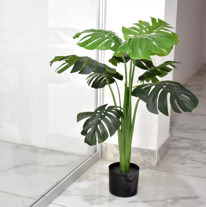 3 feet (91 cm) Decorative Artificial Medium Monstera Plants Pack of 1