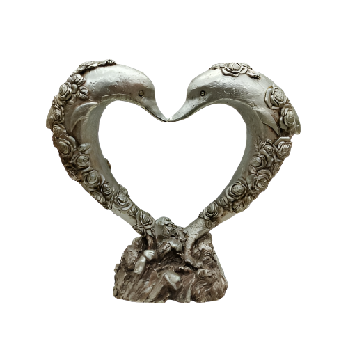 Heart-Shaped Dolphin Figurine