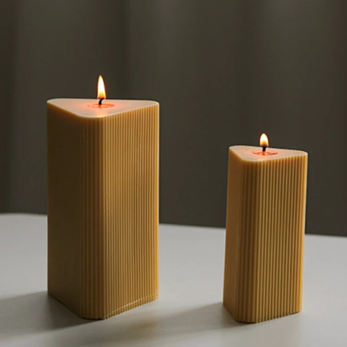 Ribbed Triangle Scented Candle