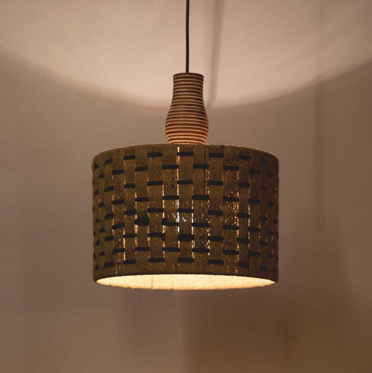 Woven Pendant Lamp(Cane + Jute + Wood)