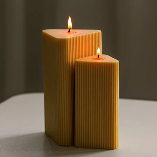 Ribbed Triangle Scented Candle