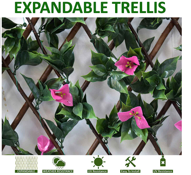 Red Flower Artificial Expandable Trellis Ideal Size 210x90 CM