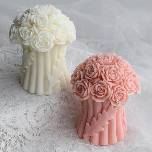 Decorative Rose Bouquet Scented Candle(Pack of 2)