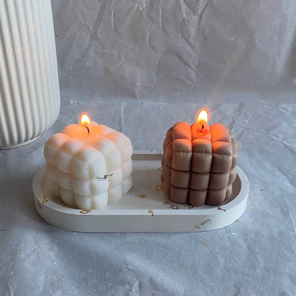 Square Bubble Scented Candles(Pack of 2)