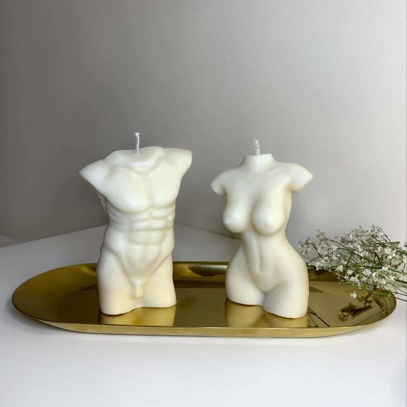 Female and Male Torso Shaped Candles(Pack of 2)